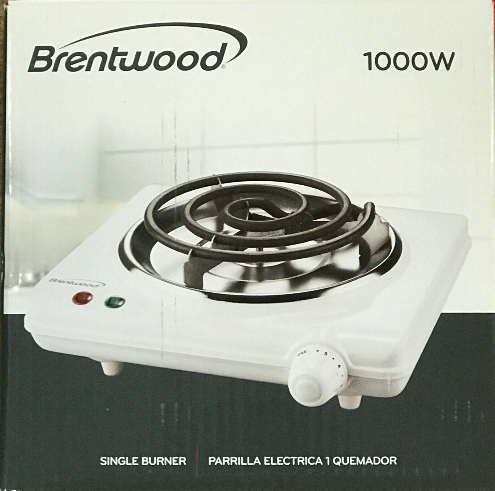 Brentwood Appliances TS-320 Electric Single Burner, 1000 Watts, White - Fresh Stock Dated February 2026