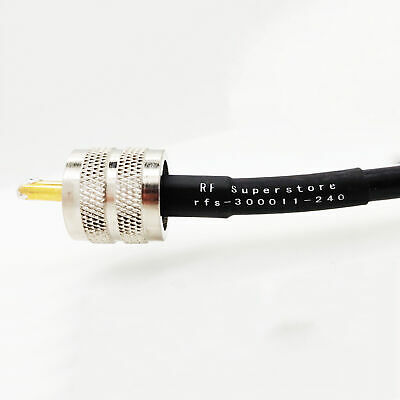UHF Male (Plug) to UHF Male (Plug) LMR240 Cable Assembly, 240 inch (20 ft) - Fresh Stock Dated December 2025