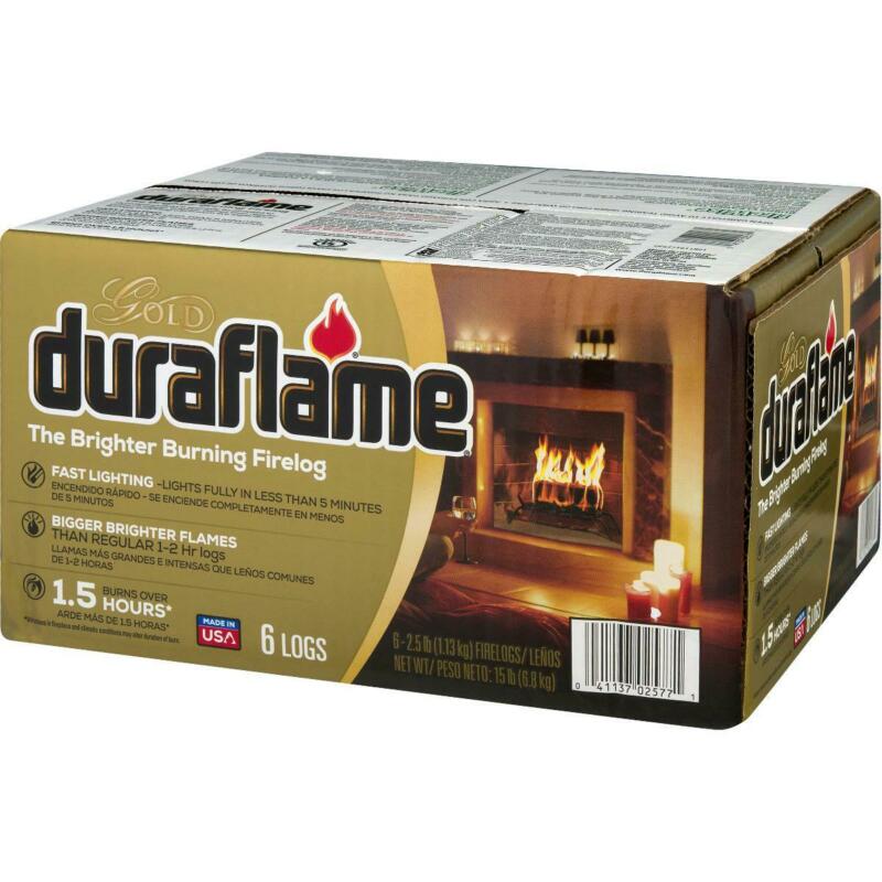 Duraflame Gold Brighter Burning 2.5Lb Firelogs, 6-Pack Case - Fresh Stock Dated January 2026