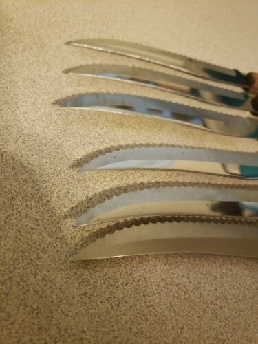 Vtg Set Of 6 Robinson Stainless Serrated Blade Steak knives - Fresh Stock Dated January 2026