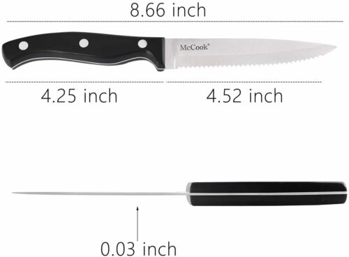 McCook MC55 8PCS Steak Knife Set Full Tang Stainless Steel Steak Knives - Fresh Stock Dated January 2026