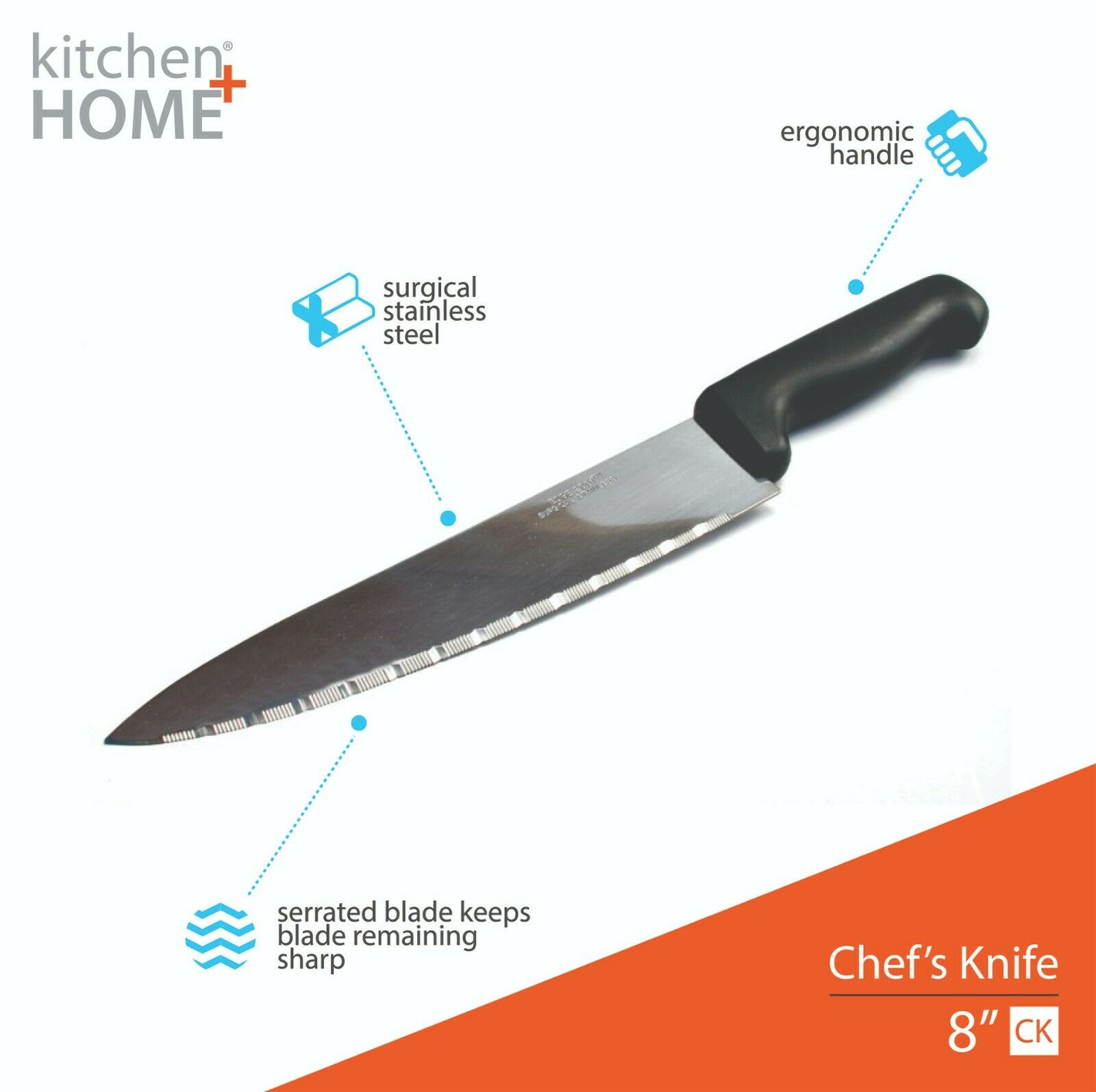 Starter Knife Set - Chef Knife, Bread Knife, Fillet Knife, Paring Knife & Peeler - Fresh Stock Dated February 2026