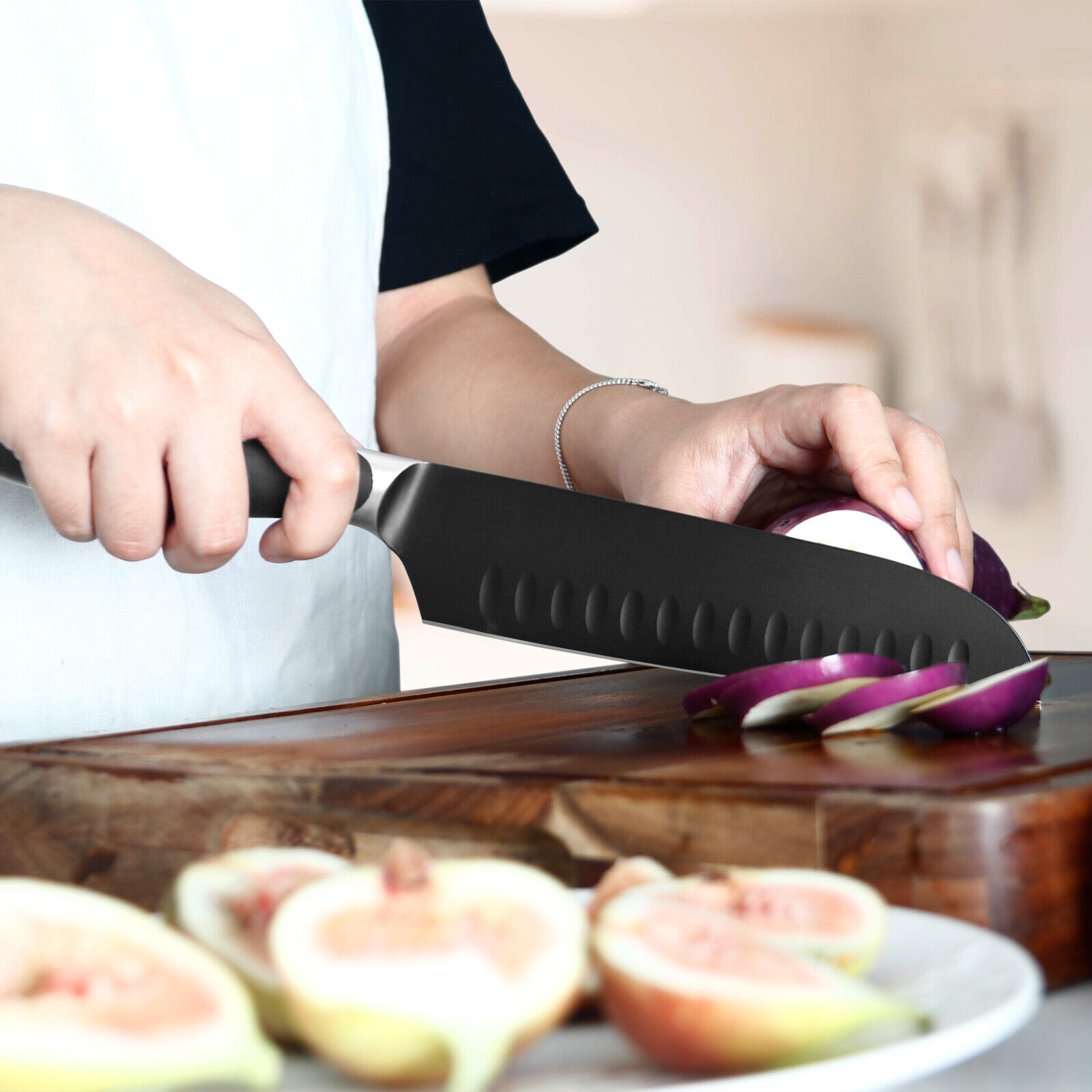 2Pcs Japanese Santoku Knife 7 inch Stainless Steel Forged Kitchen Chef Cutlery - Fresh Stock Dated February 2026