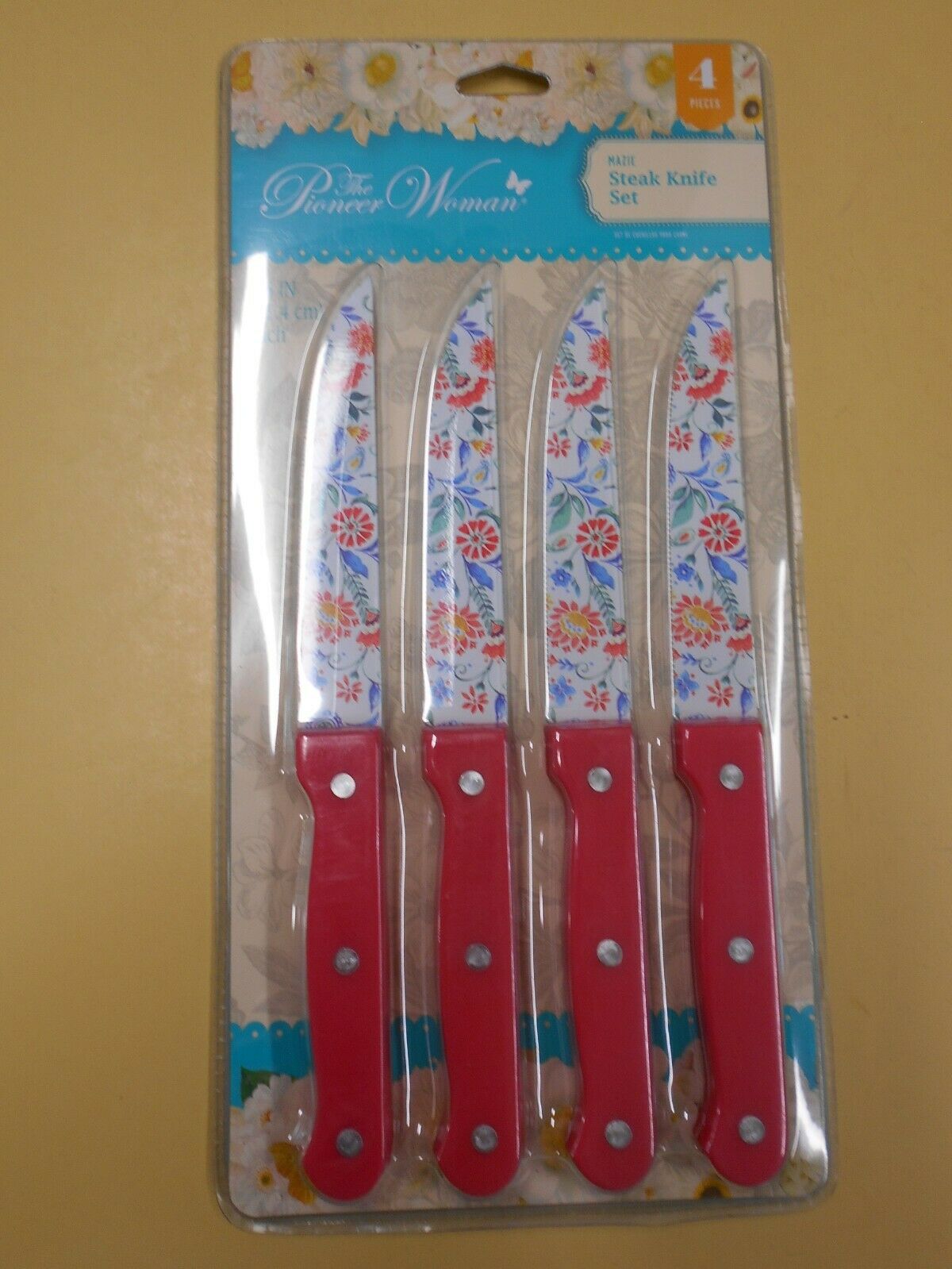 2 Pioneer Woman Floral Steak Knife Sets of 4 Knives NIP 2020 retired - Fresh Stock Dated February 2026