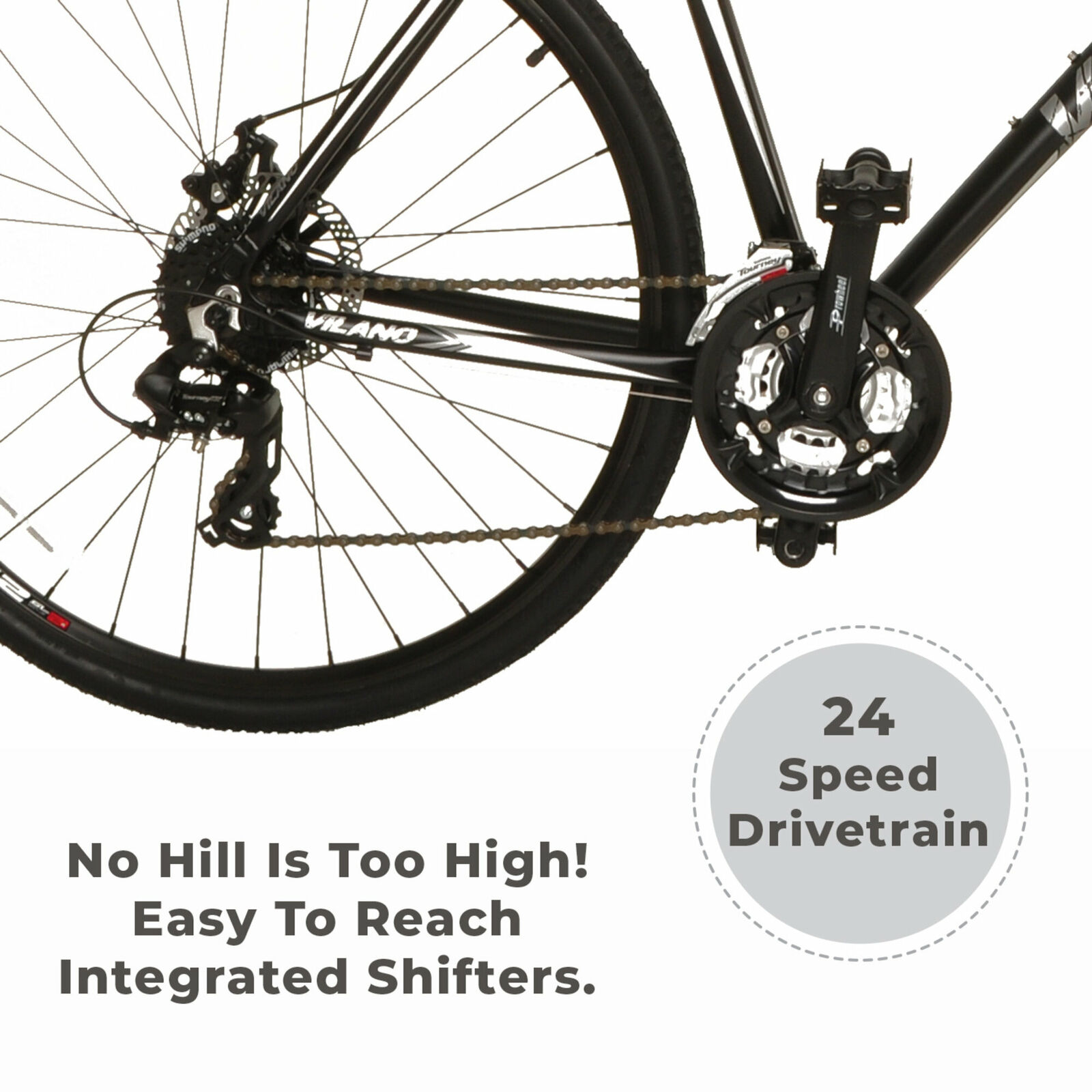 Vilano Diverse 3.0 Performance Hybrid Road Bike 24 Speed Disc Brakes - Fresh Stock Dated December 2025