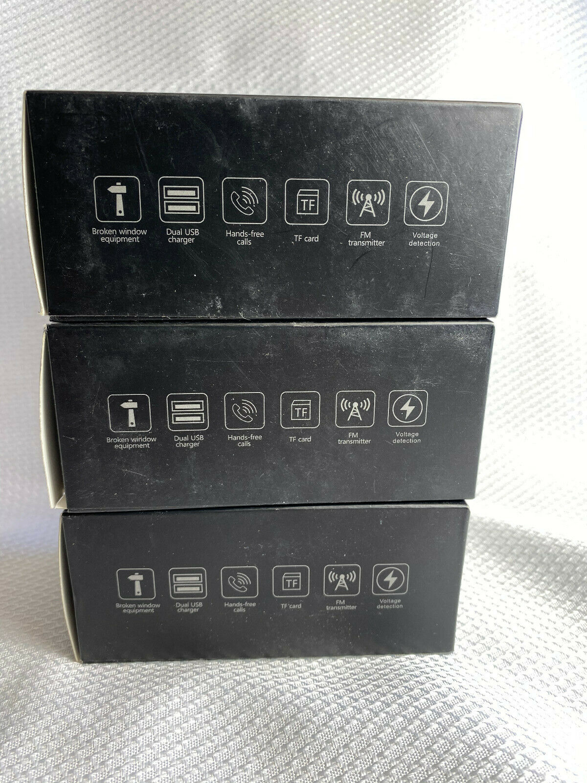 3 Pack 12 V Car Bluetooth Player Car Charger Fm Transmitter Car Glass Breaker - Fresh Stock Dated December 2025