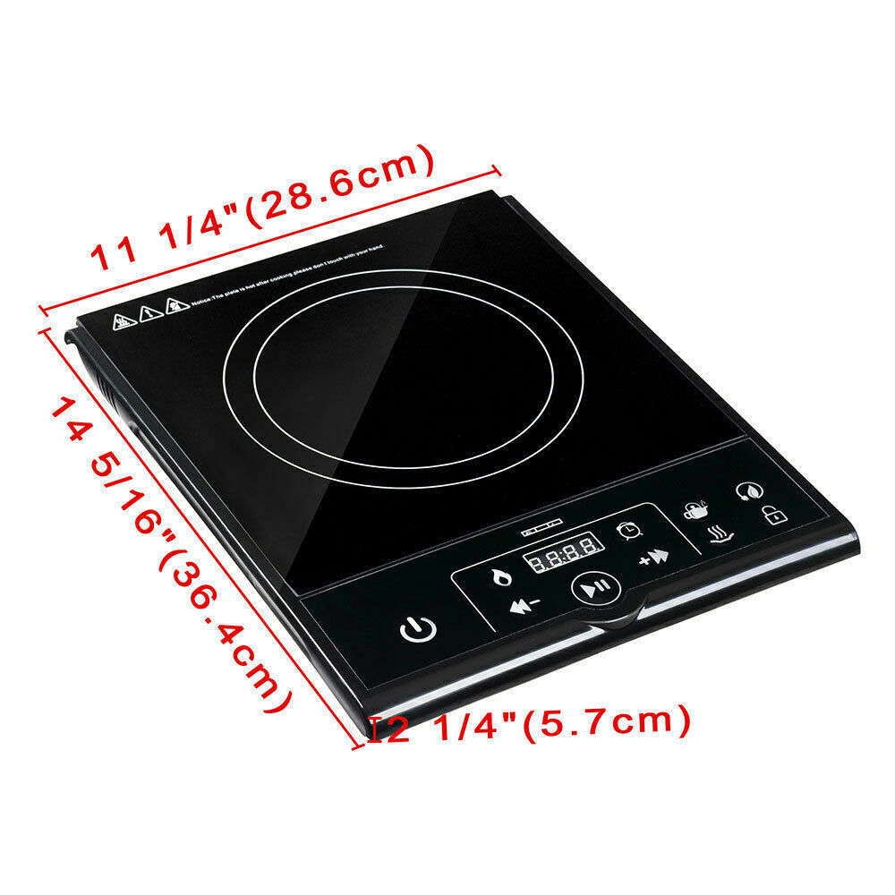1800W Electric Single Induction Cooker Portable Burner Cooktop Digital Hot Plate - Fresh Stock Dated February 2026