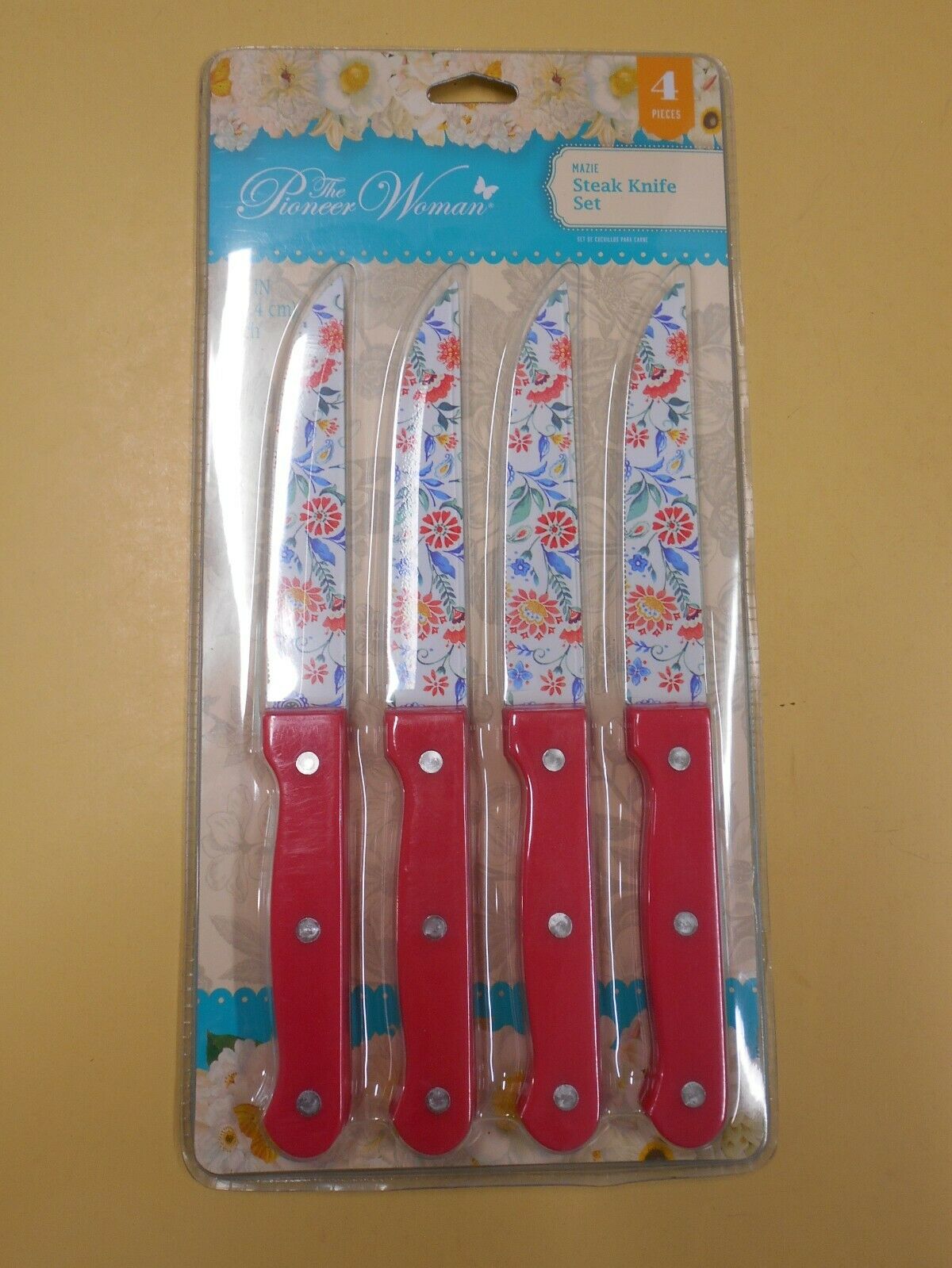 2 Pioneer Woman Floral Steak Knife Sets of 4 Knives NIP 2020 retired - Fresh Stock Dated February 2026