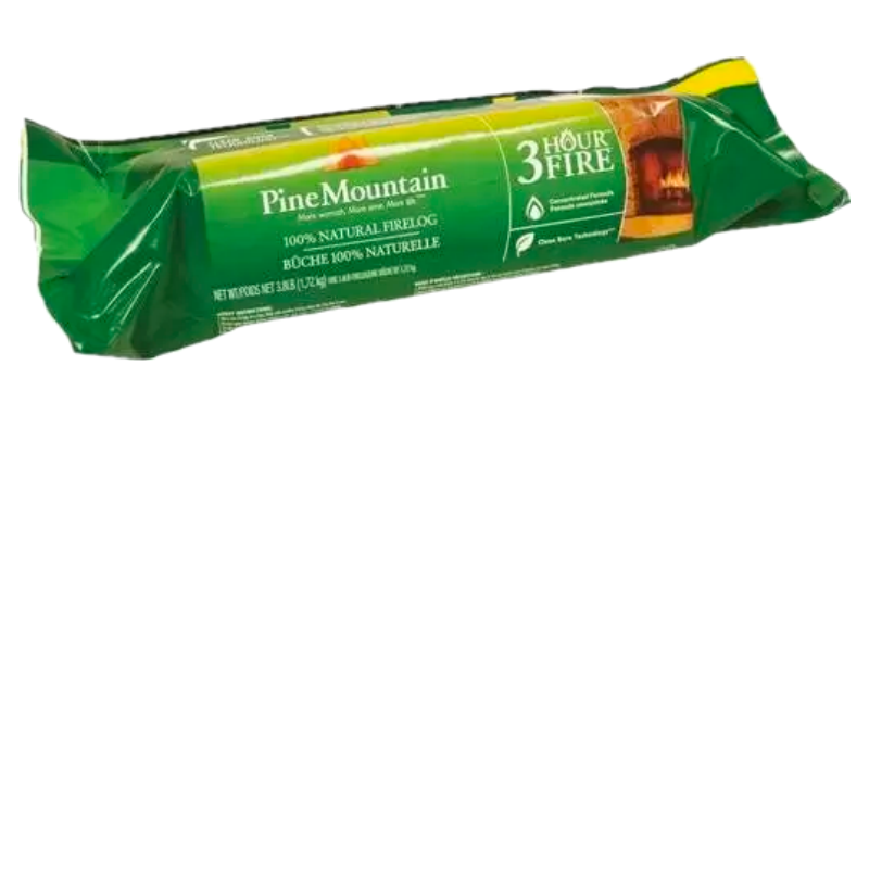 Lot of (9) Pine Mountain Traditional 3-Hour Single Firelog, Fireplaces 1 pack/ea - Fresh Stock Dated January 2026