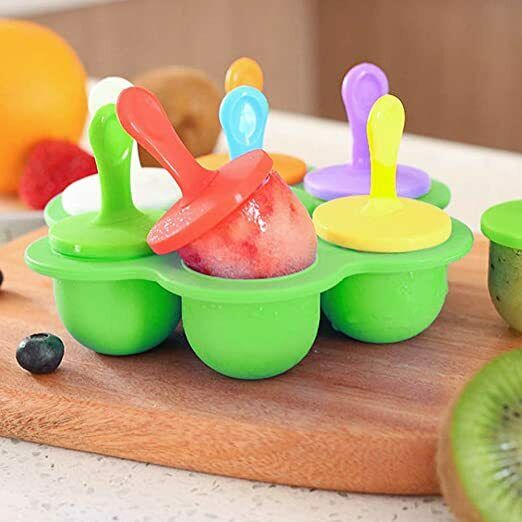 2 Pack Popsicle Molds,Mini 7-cavity Ice Pop Molds,Food Grade Baby Popsicle Mold - Fresh Stock Dated February 2026