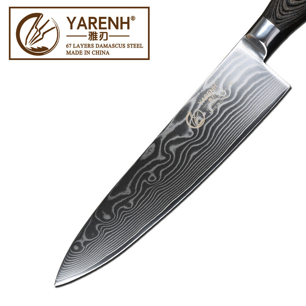 Yarenh Chef Knife 8 inch,Japanese Damascus Steel Kitchen Knives,Sharp Blade - Fresh Stock Dated January 2026
