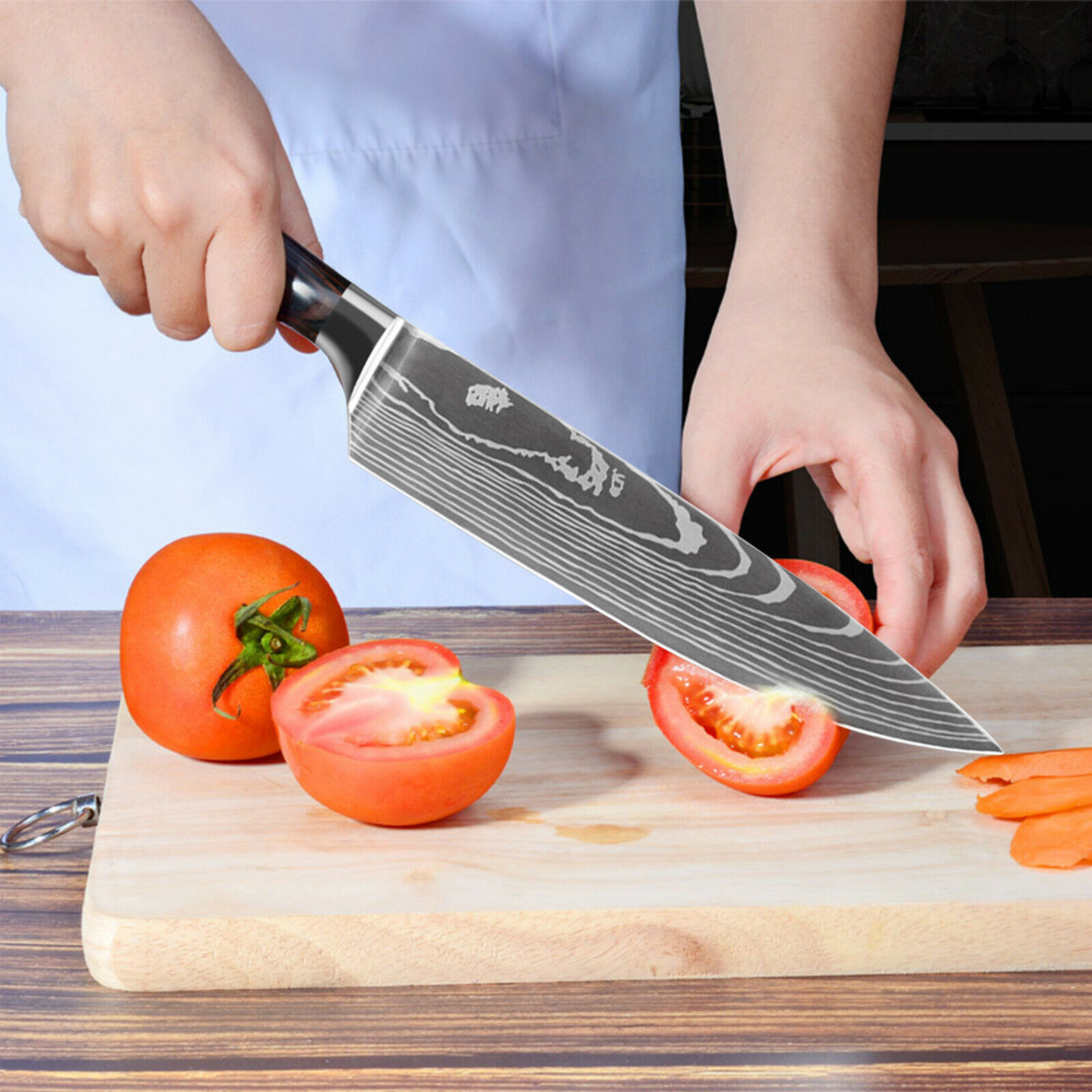 Kitchen Chef Knife Stainless Steel 8/7 Inch Sharp Paring Meat Vegetables Fruit - Fresh Stock Dated January 2026