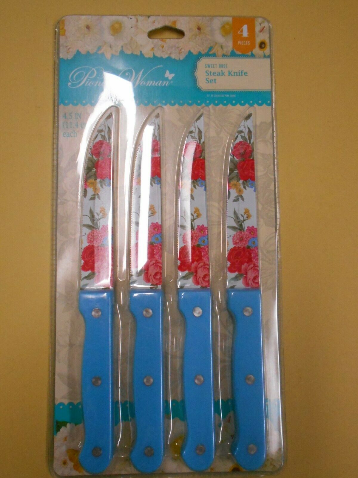 2 Pioneer Woman Floral Steak Knife Sets of 4 Knives NIP 2020 retired - Fresh Stock Dated February 2026