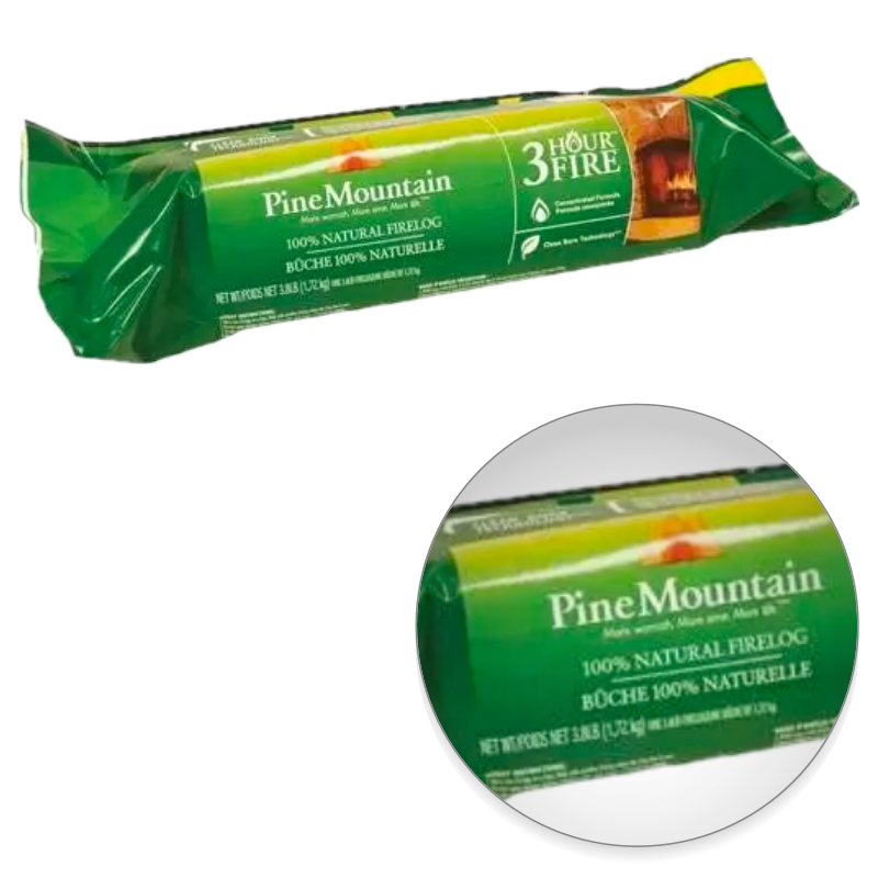 Lot of (9) Pine Mountain Traditional 3-Hour Single Firelog, Fireplaces 1 pack/ea - Fresh Stock Dated January 2026