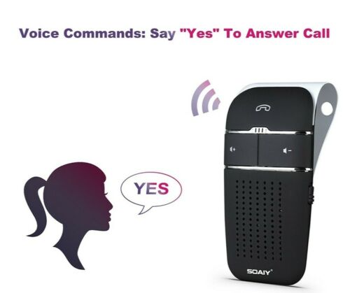 SOAIY S-32 Hands Free Wireless In Car Bluetooth SPEAKER PHONE Voice Commands New - Fresh Stock Dated January 2026