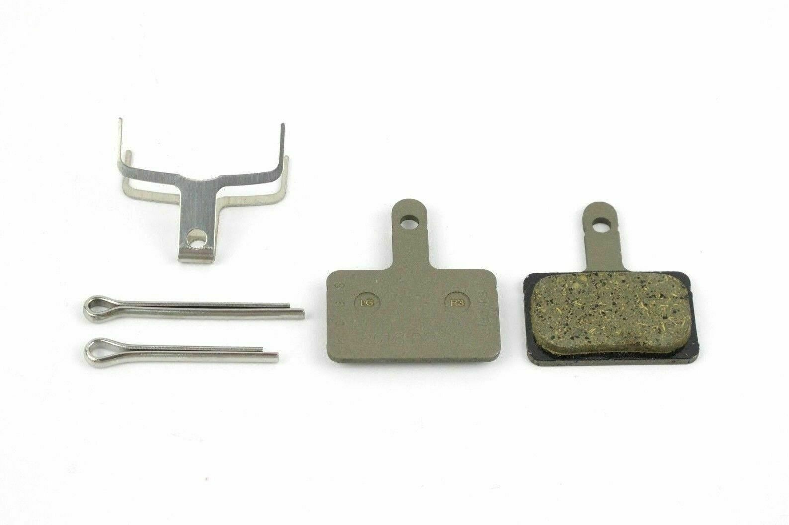New 2 Pair For Shimano B01S Resin Disc Bicycle Brake Pads with Spring and Pin - Fresh Stock Dated December 2025