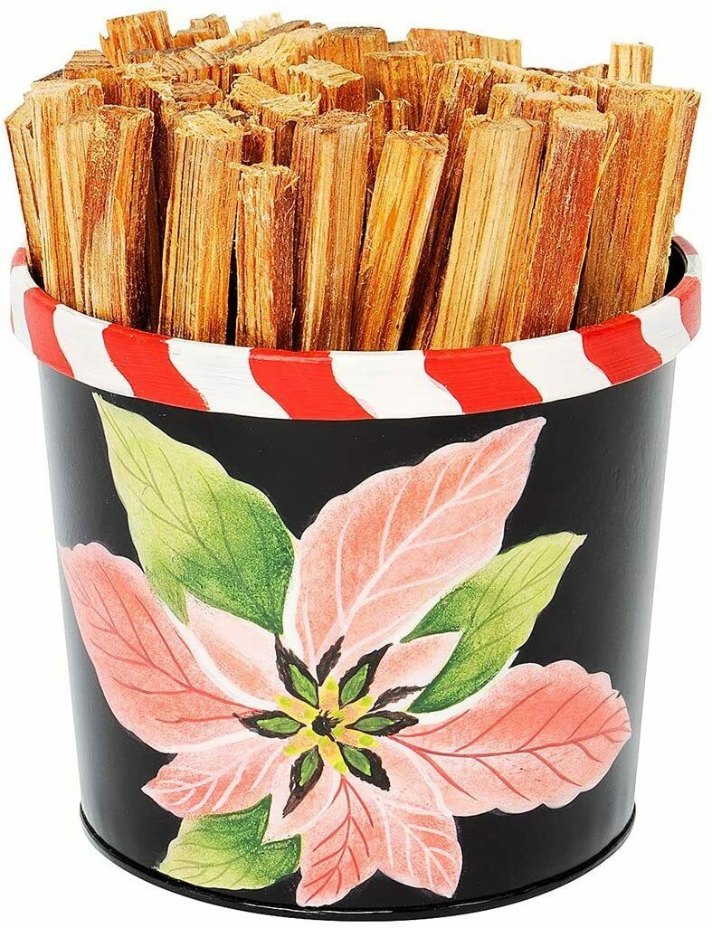 Poinsettia Fatwood Caddy - Fresh Stock Dated January 2026