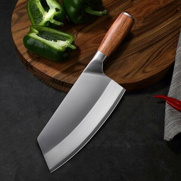 8 Inch Stainless Steel Chopping Cleaver Kitchen Chef Knife Chopper Cutter Knives - Fresh Stock Dated January 2026