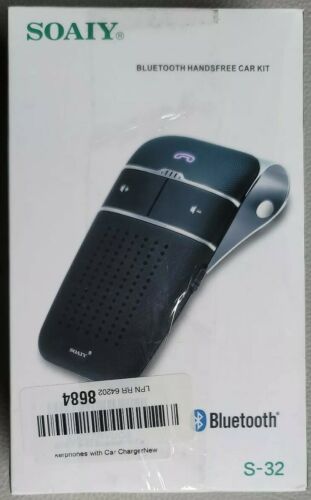 SOAIY S-32 Hands Free Wireless In Car Bluetooth SPEAKER PHONE Voice Commands New - Fresh Stock Dated January 2026