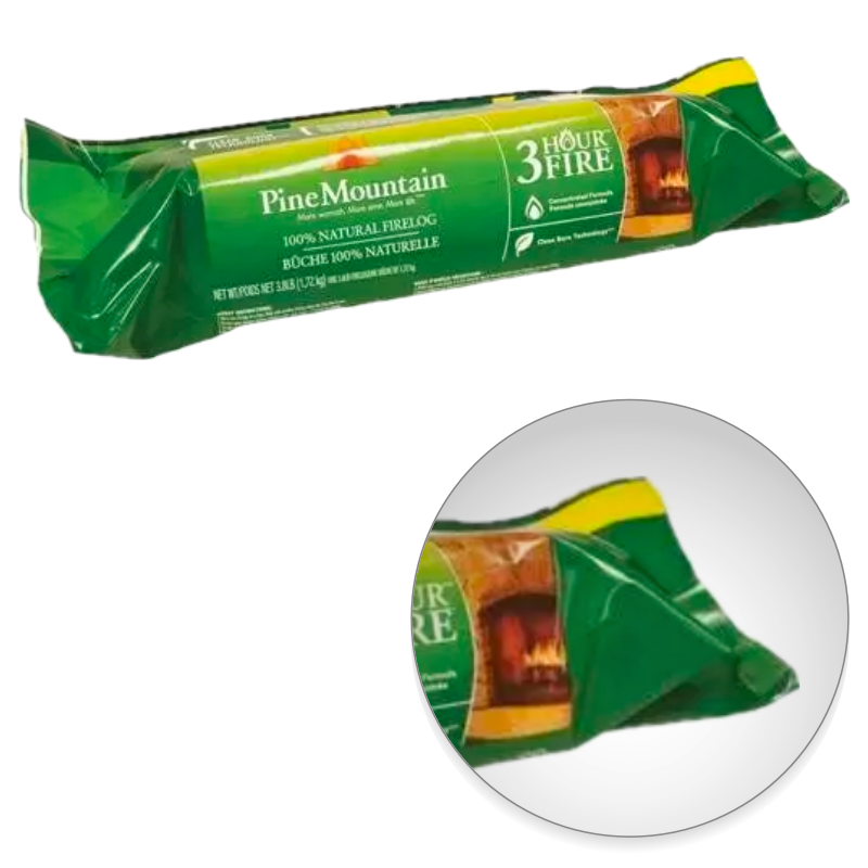 Lot of (9) Pine Mountain Traditional 3-Hour Single Firelog, Fireplaces 1 pack/ea - Fresh Stock Dated January 2026