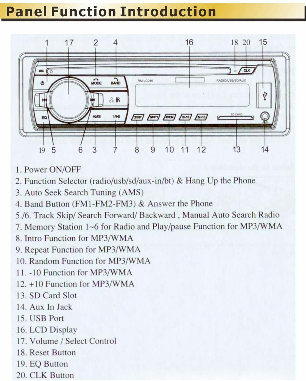JSD-520 CAR FM/USB/SD/MP3 Player Receiver w Bluetooth 60Wx4 Output - Fresh Stock Dated December 2025