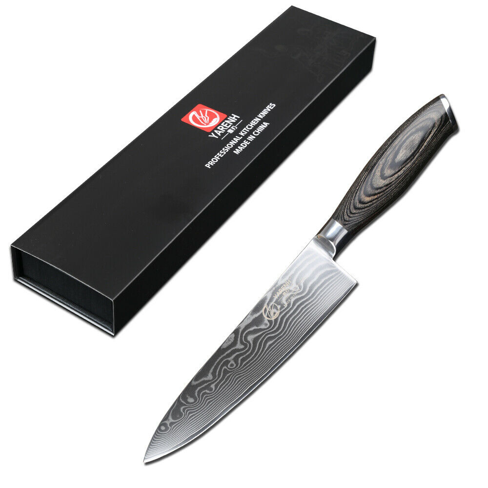 Yarenh Chef Knife 8 inch,Japanese Damascus Steel Kitchen Knives,Sharp Blade - Fresh Stock Dated January 2026
