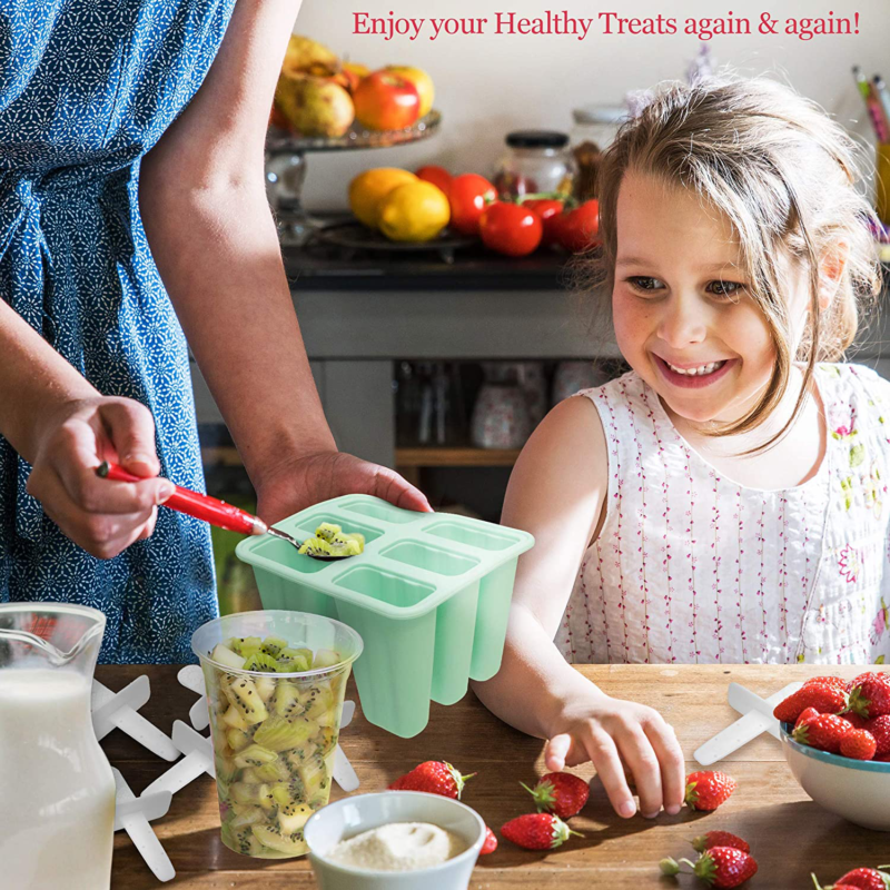 Popsicle Molds for Kids Silicone BPA Free with 2 Extra Reusable Sticks - Popsicl - Fresh Stock Dated January 2026