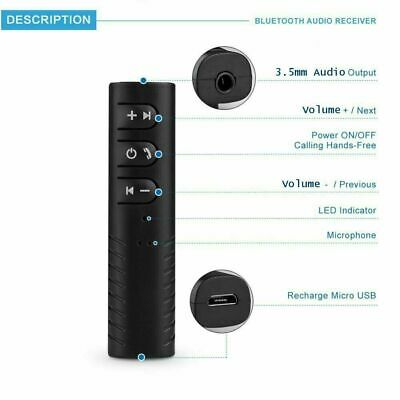 Bluetooth Receiver 3.5mm Plug Portable Wireless Audio Adapter Car AUX w/ Clip - Fresh Stock Dated December 2025