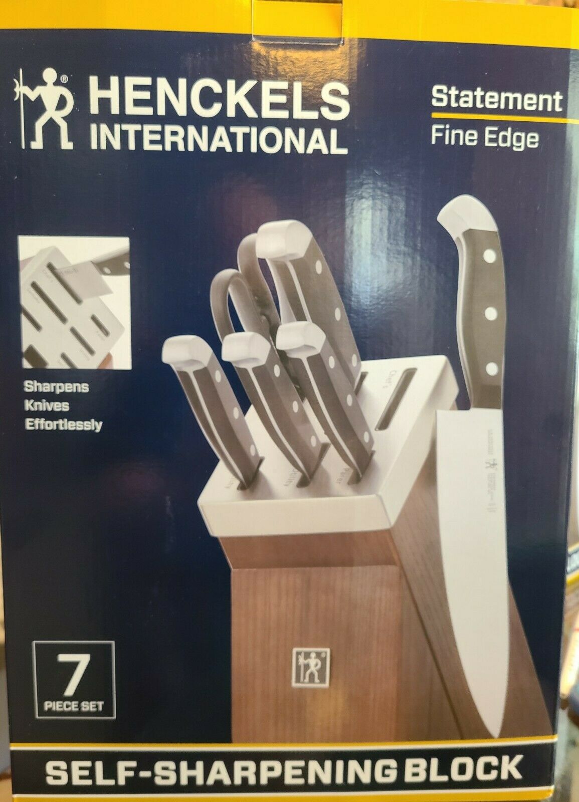 J.A. Henckels International 7-Piece Self-Sharpening Knife Block Set-NEW OPEN BOX - Fresh Stock Dated January 2026