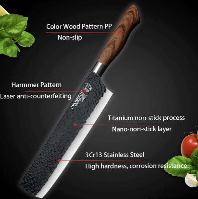 Set Stainless Steel Chef Handmade Knife of 6 pcs Kitchen Knives Scissors Peeler - Fresh Stock Dated January 2026