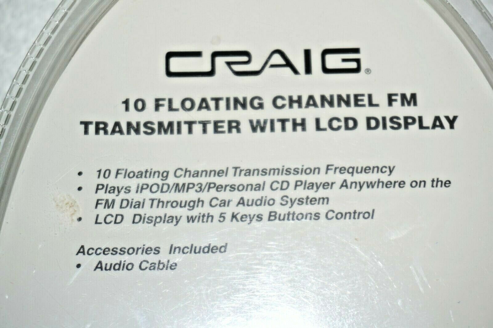 Craig 10 Floating Channel FM Transmitter with LCD Display - New & Sealed - Fresh Stock Dated December 2025