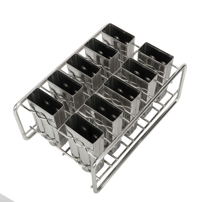 10Pcs Ice Cream Bars Pop Mold Stainless Steel Frozen Popsicle Popsicle Molds Set - Fresh Stock Dated February 2026