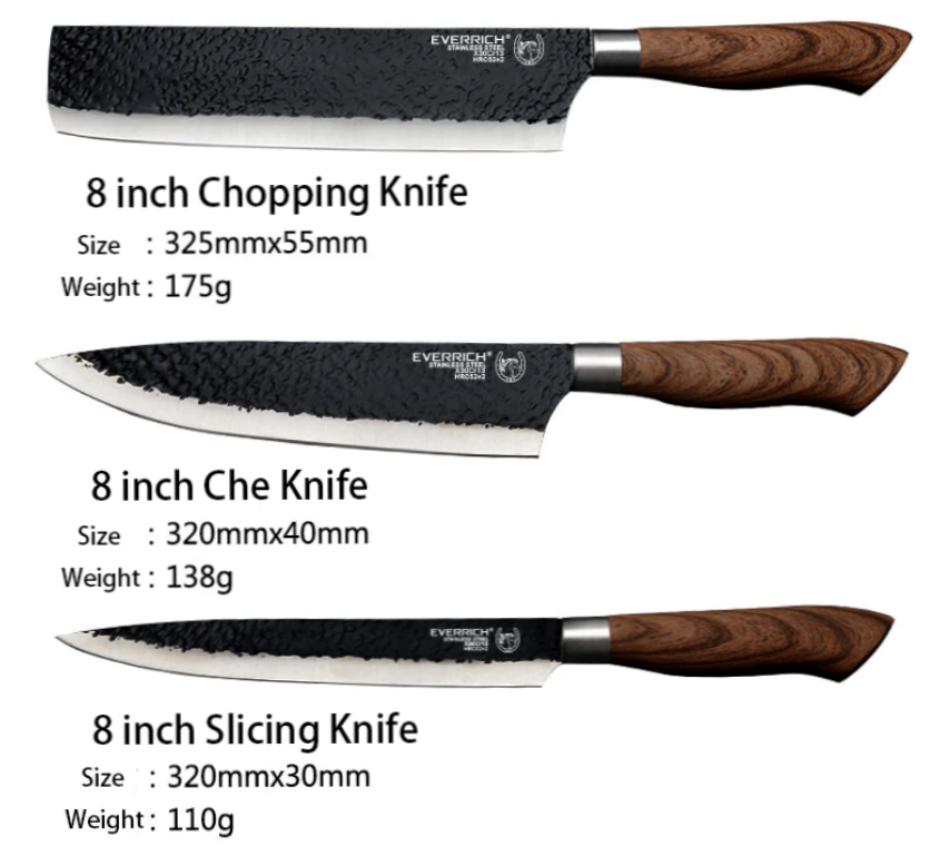 Set Stainless Steel Chef Handmade Knife of 6 pcs Kitchen Knives Scissors Peeler - Fresh Stock Dated January 2026