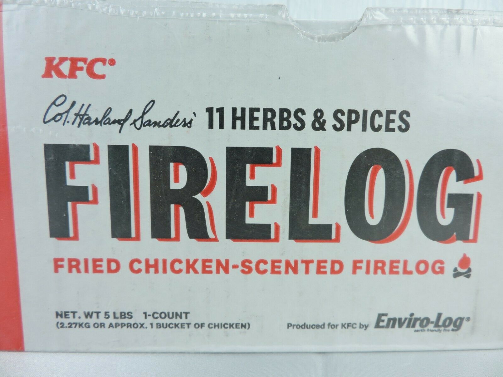 KFC Firelog 11 Herbs & Spices Envirolog Kentucky Fried Chicken 1 Count 5lbs New - Fresh Stock Dated December 2025