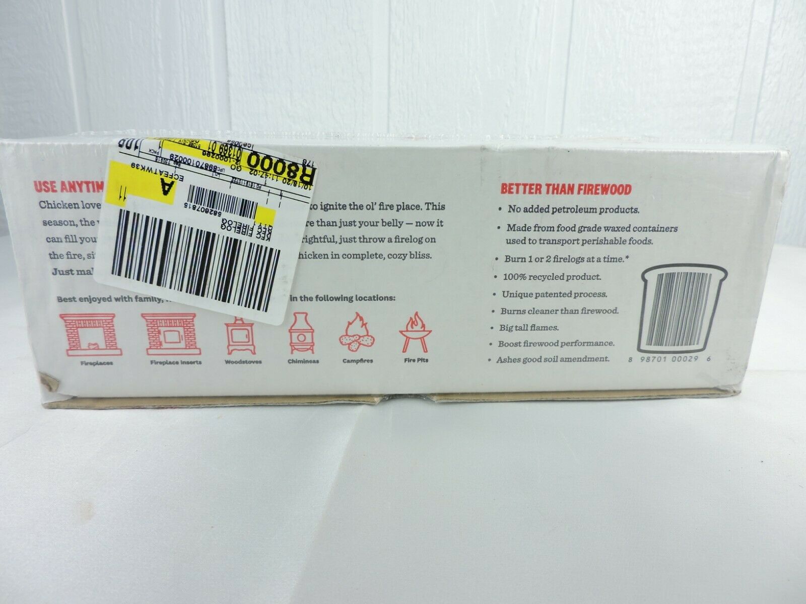 KFC Firelog 11 Herbs & Spices Envirolog Kentucky Fried Chicken 1 Count 5lbs New - Fresh Stock Dated December 2025