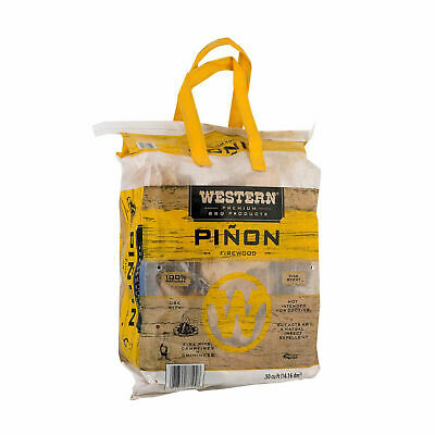 Western BBQ Pinon Log Wood Pellet Firewood for Camp Fires & Fireplaces (4 Pack) - Fresh Stock Dated December 2025