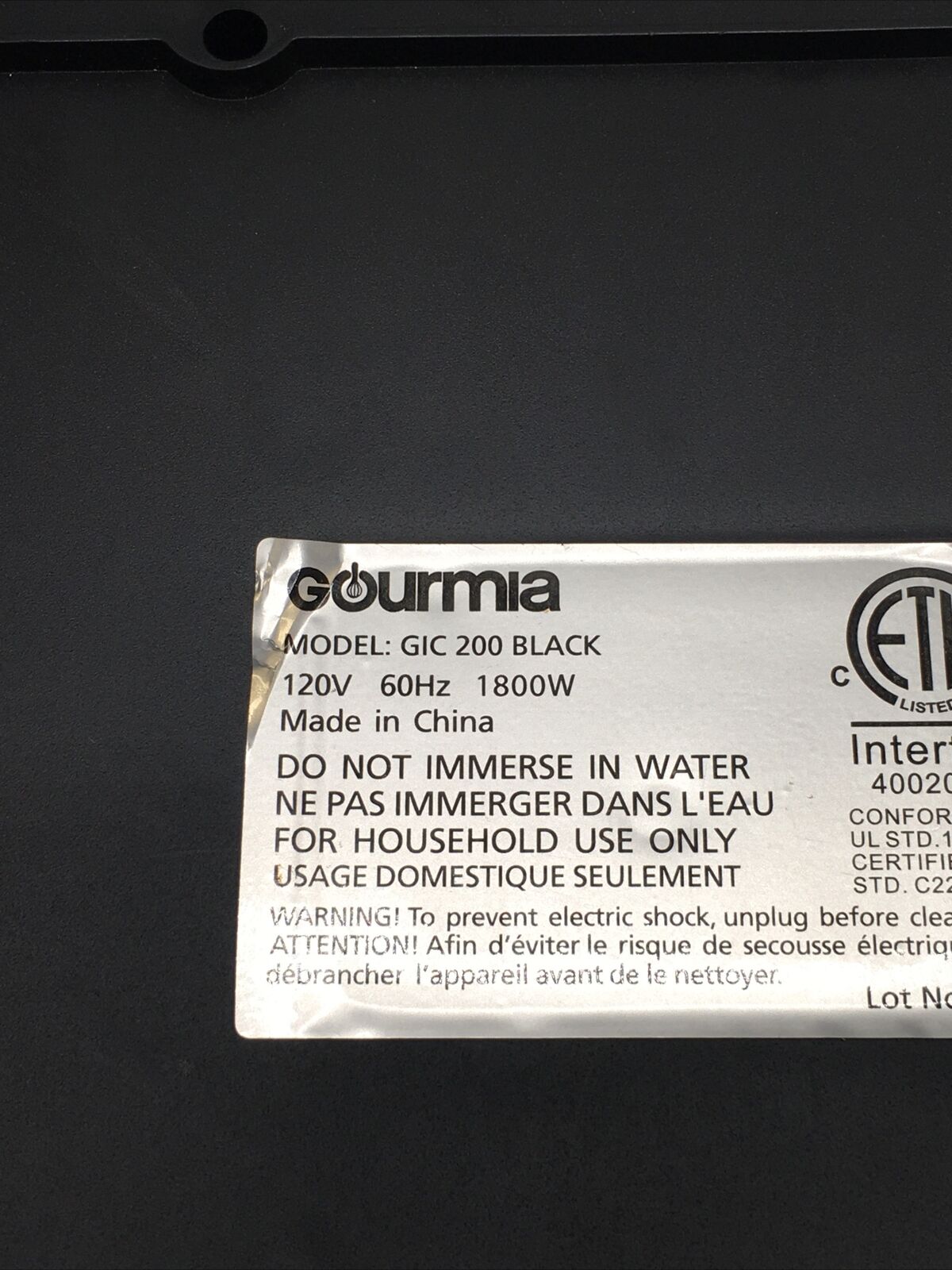 Gourmia GIC200 Multifunction Digital Portable 1800W Countertop Induction Stove - Fresh Stock Dated February 2026