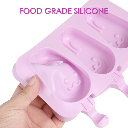 Ice Cream Maker Frozen Lolly Pop Popsicle Mold Silicone Tray With Lid &50 Stick - Fresh Stock Dated February 2026