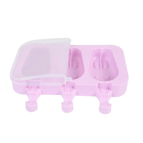 Ice Cream Maker Frozen Lolly Pop Popsicle Mold Silicone Tray With Lid &50 Stick - Fresh Stock Dated February 2026