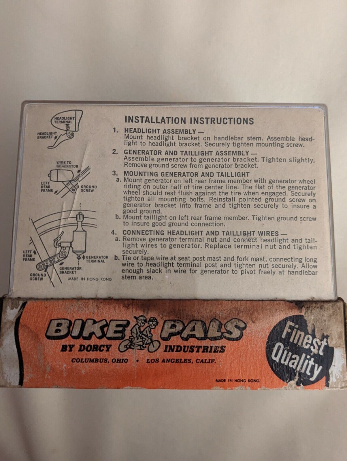 Vintage Bike Pals by Dorcy Industries Deluxe Generator Chrome Lighting Set E-22 - Fresh Stock Dated December 2025