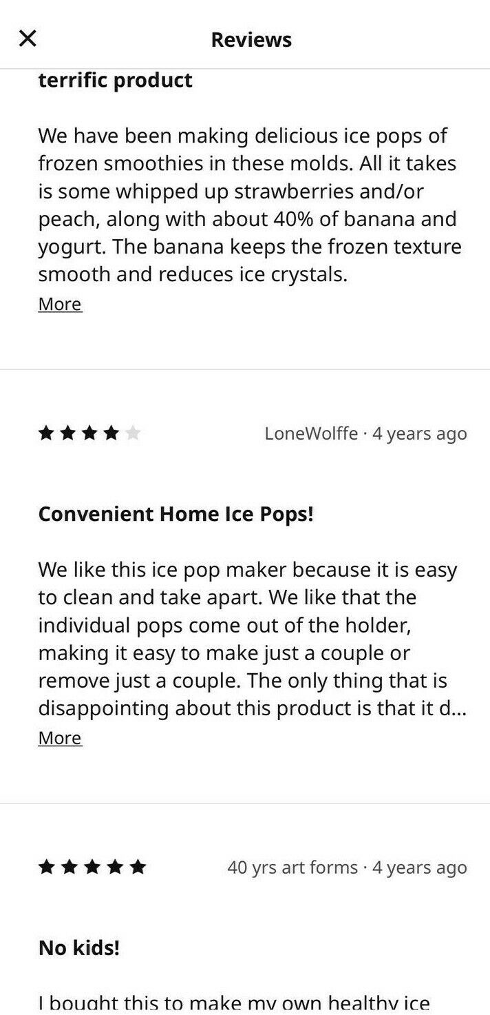 Ikea Chosigt Ice Pop Popsicle Maker Mold  Frozen Fruit  Juice Smoothie NO BPA - Fresh Stock Dated February 2026