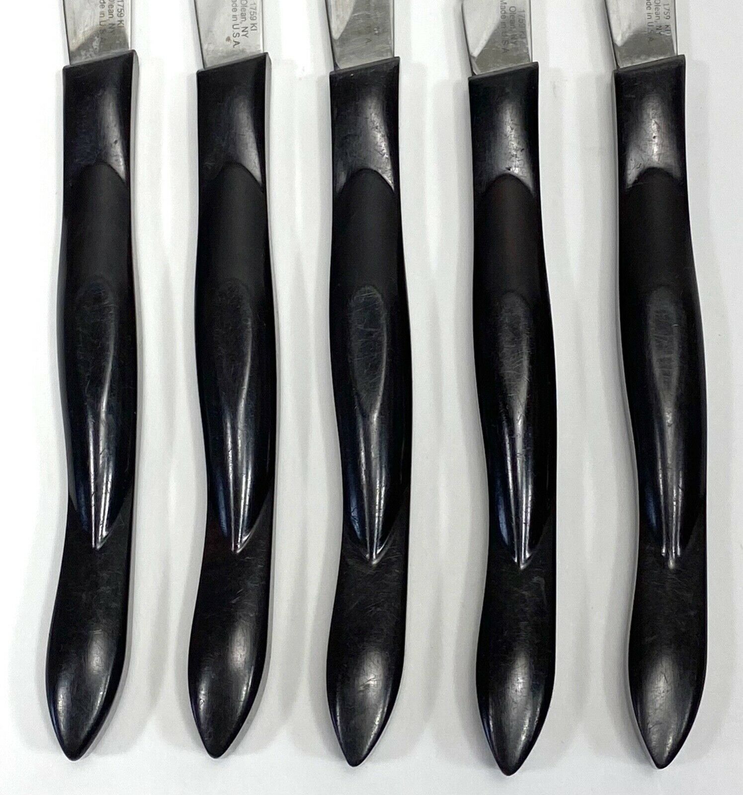 Cutco Steak Knives 1759 KI Set of 5 Dark Brown Marble Orange USA - Fresh Stock Dated January 2026