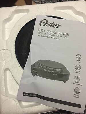 OSTER kitchen burner Hotplate Black Solid Single CKSTSB100-B 900 Watts - Fresh Stock Dated February 2026