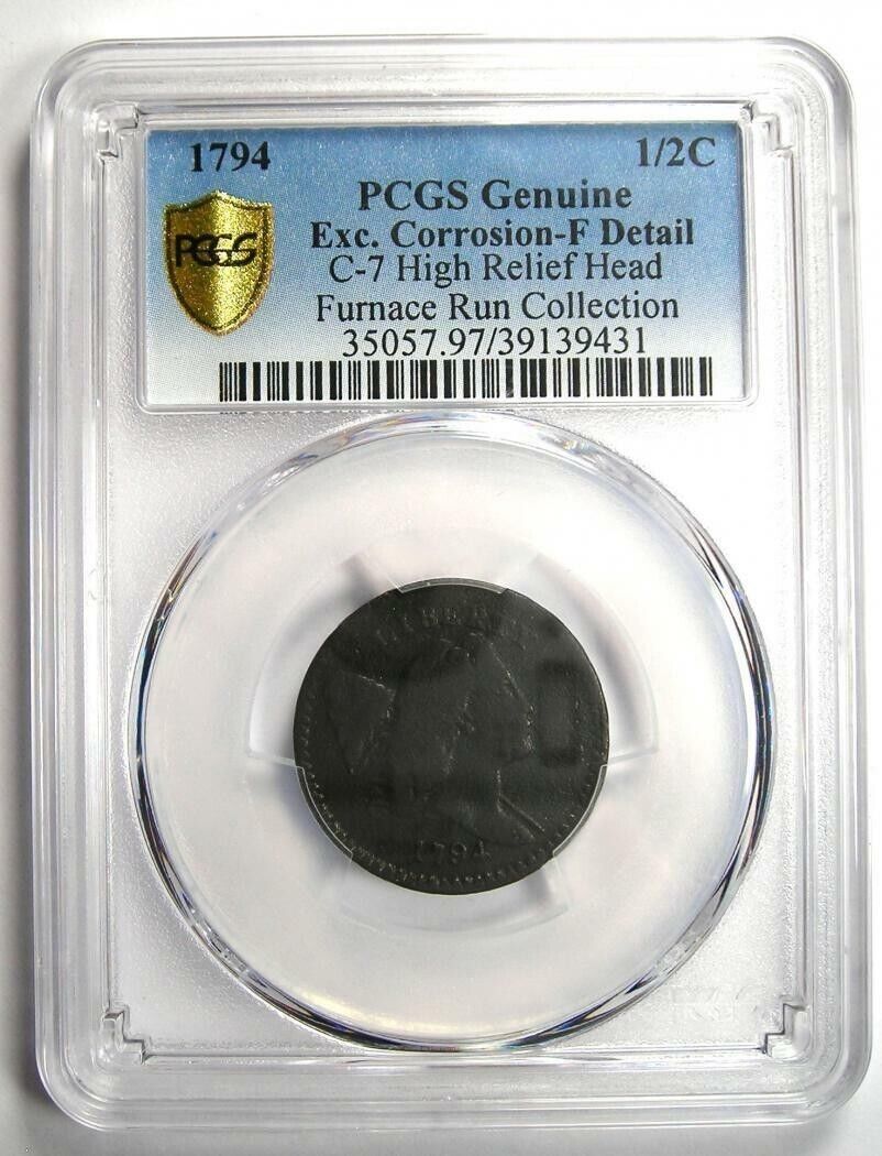 1794 Liberty Cap HALF CENT *PCGS Fine* C-7, 35-50 Known *FAST FREE SHIPPING!!! - Fresh Stock Dated December 2025