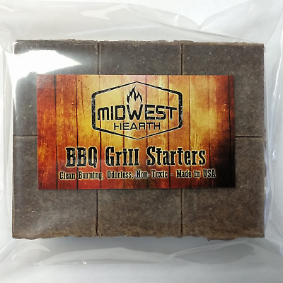 Midwest Hearth 100% Natural Charcoal Starters for BBQ Grill and Barbecue Smokers - Fresh Stock Dated December 2025