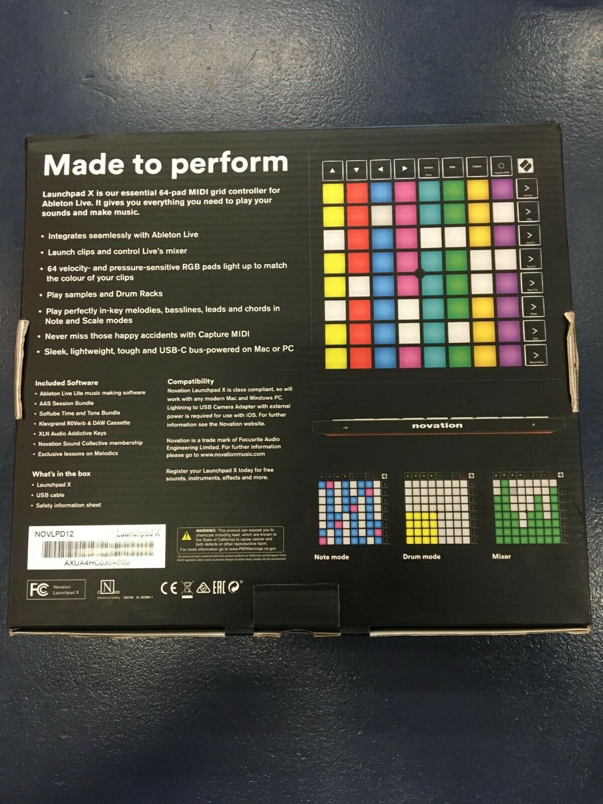 Novation NOVLPD12 Launchpad X Grid 64 Pad Controller for Ableton Live - Fresh Stock Dated December 2025