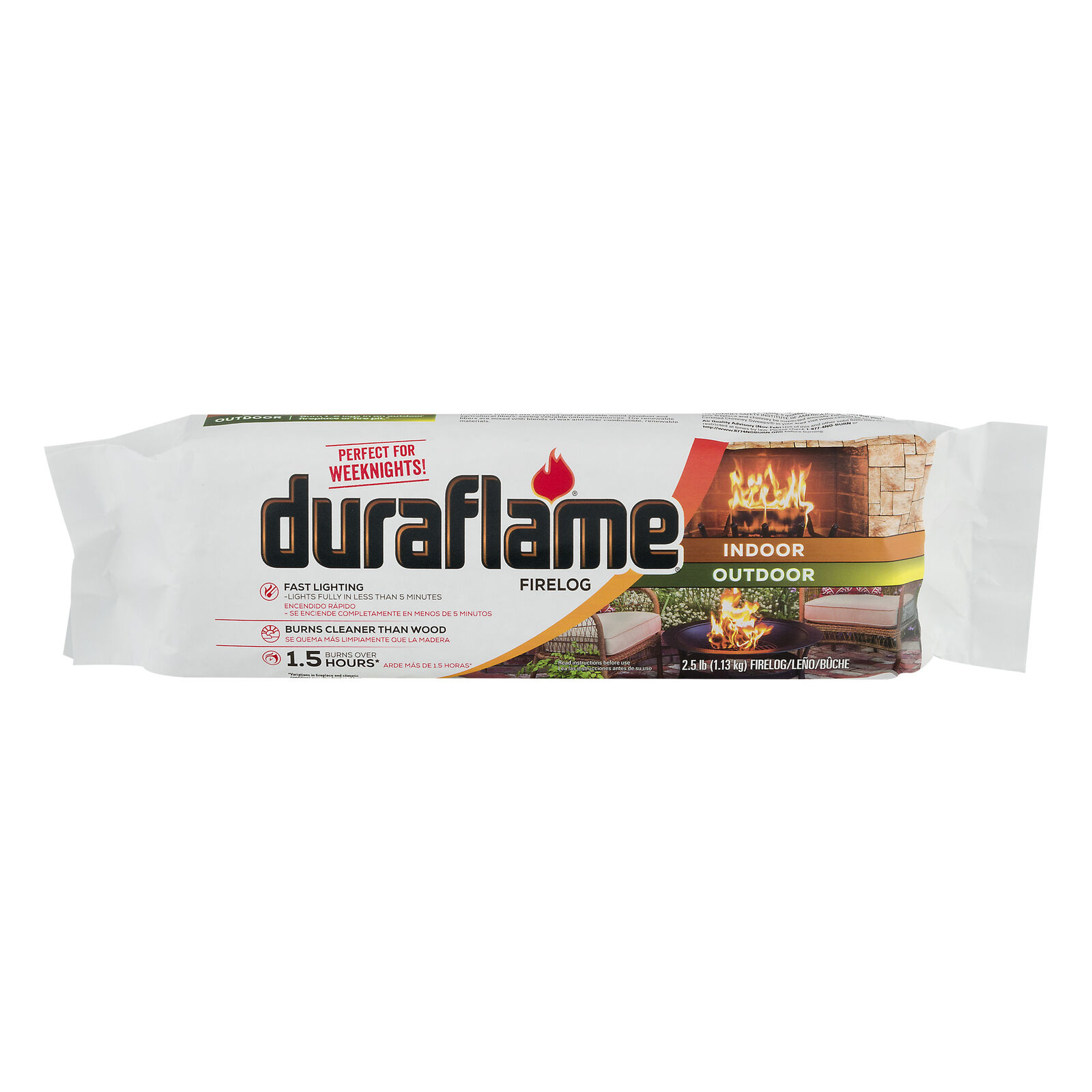 Duraflame 2.5lb Indoor and Outdoor Firelogs, 6-pk Case - Burn for 1.5 hours - Fresh Stock Dated January 2026