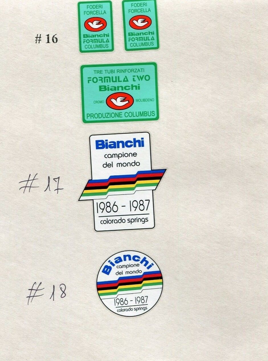 Bianchi tube decals stickers  , 20 options on your choice - Fresh Stock Dated December 2025