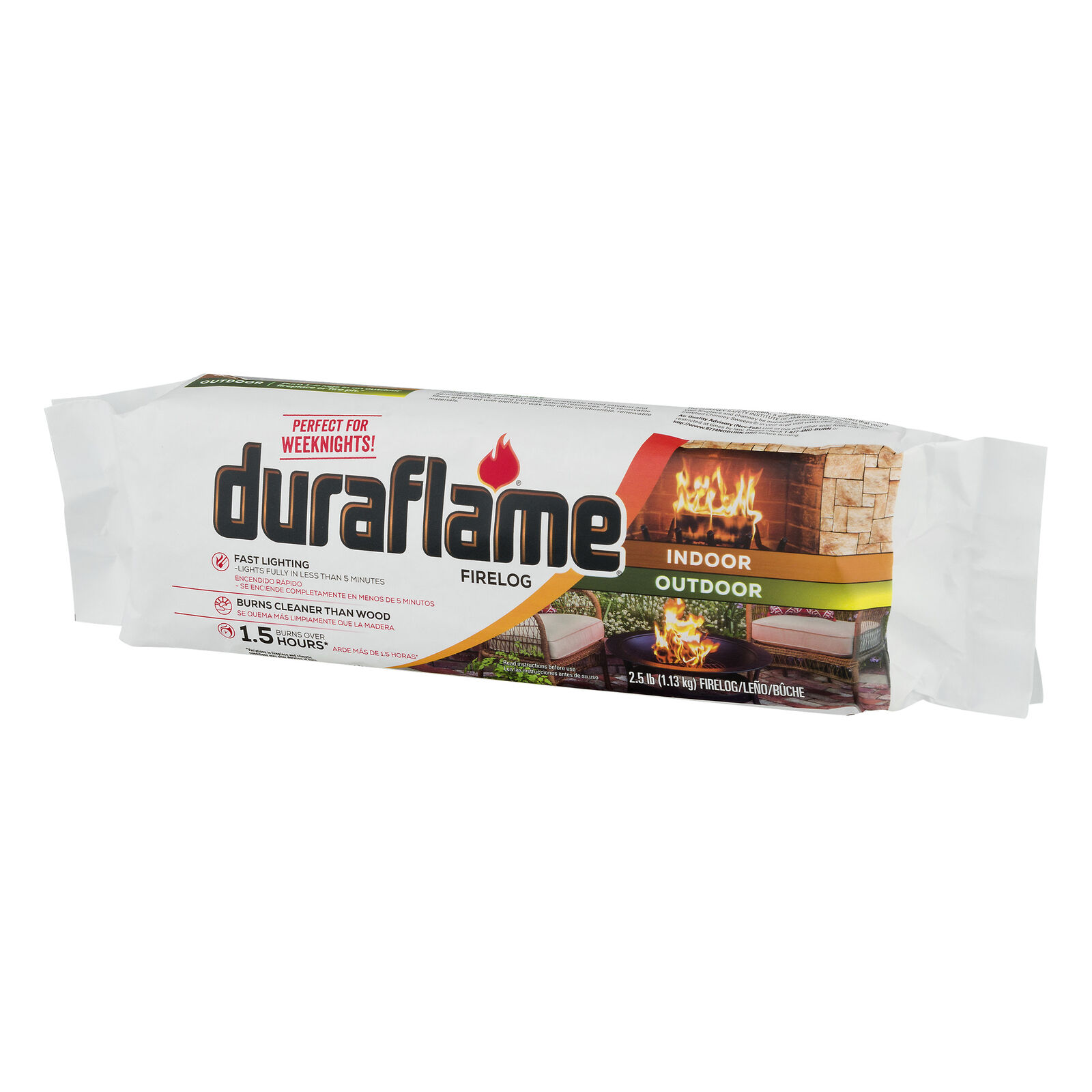 Duraflame 2.5lb Indoor and Outdoor Firelogs, 6-pk Case - Burn for 1.5 hours - Fresh Stock Dated January 2026