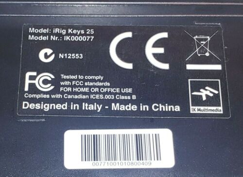 IK Multimedia iRig Keys 25 USB, Keyboard Only, Nice! - Fresh Stock Dated December 2025